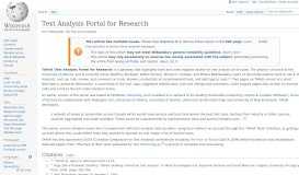 
							         Text Analysis Portal for Research - Wikipedia								  
							    