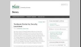 
							         Textbook Portal for Faculty Launched | News - George Mason University								  
							    