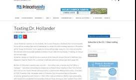 
							         Texting Dr. Hollander | Princeton Info								  
							    