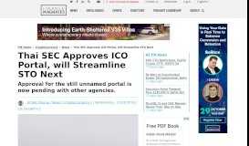 
							         Thai SEC Approves ICO Portal, will Streamline STO Next | Finance ...								  
							    