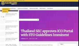 
							         Thailand SEC approves ICO Portal with STO Guidelines Imminent ...								  
							    