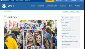 
							         Thank You | Request Information | Johnson & Wales University								  
							    