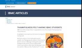 
							         Thankfulness Felt Among IBMC Students - IBMC - IBMC College								  
							    