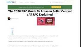 
							         The 2019 PRO Guide To Amazon Seller Central : All FAQ Explained								  
							    