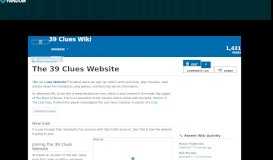 
							         The 39 Clues Website | The 39 Clues Wiki | Fandom								  
							    