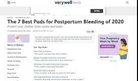 
							         The 7 Best Pads for Postpartum Bleeding of 2019 - Verywell Family								  
							    