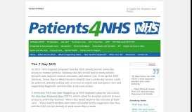 
							         The 7 Day NHS | Patients4NHS								  
							    
