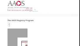 
							         The AAOS Registry Program								  
							    