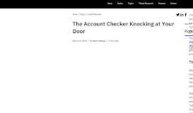 
							         The Account Checker Knocking at Your Door								  
							    