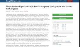 
							         The Advanced Spectroscopic Portal Program: Background and Issues ...								  
							    