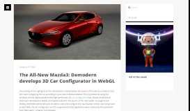 
							         The All-New Mazda3: Demodern develops 3D Car Configurator in ...								  
							    