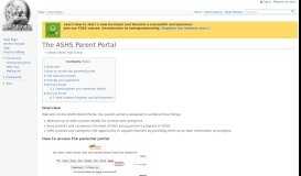 
							         The ASHS Parent Portal - WikiEducator								  
							    