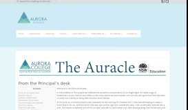 
							         The Auracle – Vol. 23, March 2018 | Aurora College								  
							    