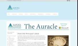 
							         The Auracle – Volume 18, June 2017 | Aurora College								  
							    