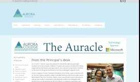 
							         The Auracle – Volume 8, April 2016 | Aurora College								  
							    