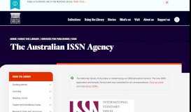 
							         The Australian ISSN Agency | National Library of Australia								  
							    