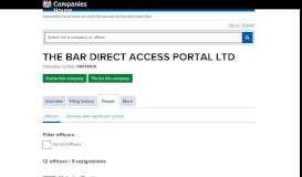 
							         THE BAR DIRECT ACCESS PORTAL LTD - Officers (free information ...								  
							    