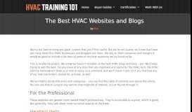 
							         The Best HVAC Websites and Blogs - HVAC Training 101								  
							    