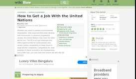 
							         The Best Ways to Get a Job With the United Nations - wikiHow								  
							    