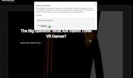 
							         The Big Question: What Are Valve's Three VR Games? - UploadVR								  
							    