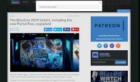 
							         The BlizzCon 2019 tickets, including the new Portal Pass, explained								  
							    