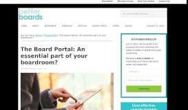 
							         The Board Portal: An essential part of your boardroom? - Better Boards								  
							    