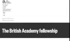 
							         The British Academy Fellowship | The British Academy								  
							    
