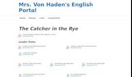 
							         The Catcher in the Rye - Mrs. Von Haden's English Portal								  
							    