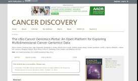 
							         The cBio Cancer Genomics Portal: An Open Platform for Exploring ...								  
							    