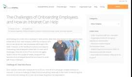 
							         The Challenges of Onboarding Employees and How an Intranet Can ...								  
							    