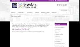 
							         The Claims Portal | Evendons Primary School								  
							    