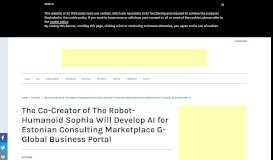 
							         The Co-Creator of The Robot-Humanoid Sophia Will Develop AI for ...								  
							    