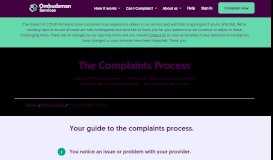 
							         The Complaints Process | Ombudsman Services								  
							    