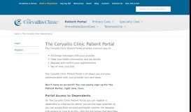 
							         The Corvallis Clinic Patient Portal - The Corvallis Clinic								  
							    