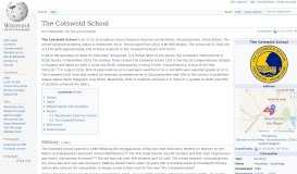 
							         The Cotswold School - Wikipedia								  
							    
