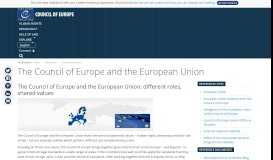 
							         The Council of Europe and the European Union								  
							    