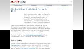 
							         The Credit Pros Credit Repair Review (2018) - APRfinder								  
							    