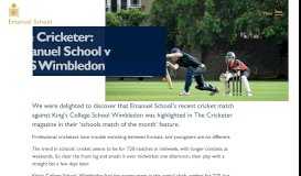 
							         The Cricketer: Emanuel School v KCS Wimbledon - Emanuel								  
							    