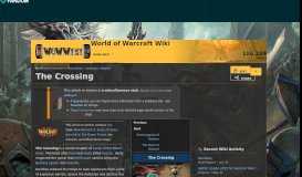 
							         The Crossing | WoWWiki | FANDOM powered by Wikia								  
							    