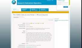 
							         The CSIRO Data Access Portal: 1 PB and beyond. - CSIRO Research ...								  
							    