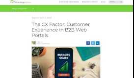 
							         The CX Factor: Customer Experience in B2B Web Portals ...								  
							    