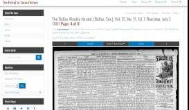 
							         The Dallas Weekly Herald. (Dallas, Tex.) - The Portal to Texas History								  
							    