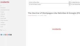 
							         The Decline of Startpages Like Netvibes & iGoogle (POLL) - ReadWrite								  
							    