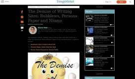 
							         The Demise of Writing Sites: Bubblews, Persona Paper and ...								  
							    