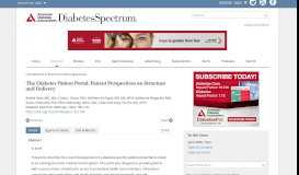 
							         The Diabetes Patient Portal: Patient Perspectives on Structure and ...								  
							    