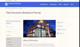 
							         The Discovery Research Portal - University of Dundee								  
							    