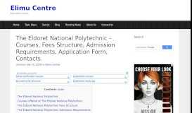 
							         The Eldoret National Polytechnic - Courses, Fees Structure, Admission								  
							    