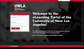 
							         the eLearning Portal of the University of West Los Angeles!								  
							    