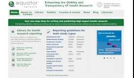 
							         The EQUATOR Network | Enhancing the QUAlity and Transparency Of ...								  
							    