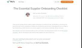 
							         The Essential Supplier Onboarding Checklist - Tallyfy								  
							    